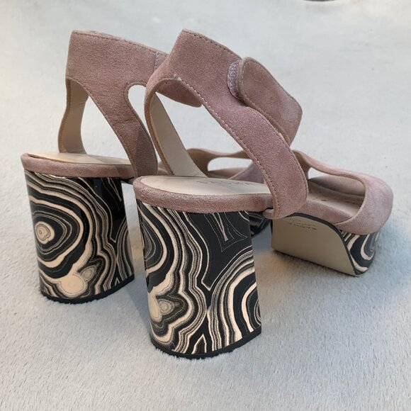 Sacha London Genuine Suede Platform Heel Sandals Sz 7.5 - Picture 6 of 16